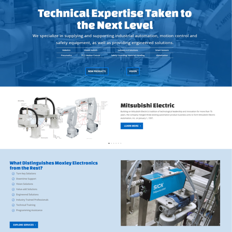 Moxley Electronics website screenshot